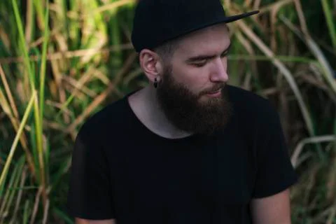 Funny man with a beard Stock Photos