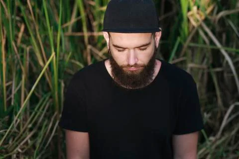 Funny man with a beard Stock Photos