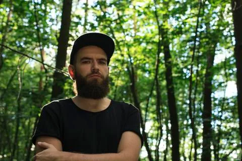 Funny man with a beard Stock Photos