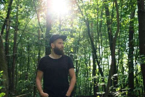 Funny man with a beard Stock Photos