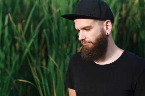 Funny man with a beard Stock Photos