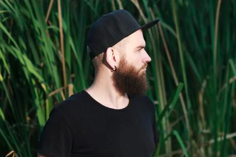 Funny man with a beard Stock Photos