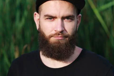 Funny man with a beard Stock Photos