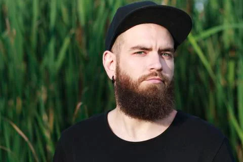 Funny man with a beard Stock Photos