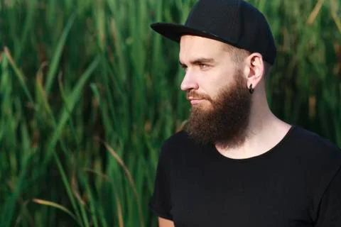 Funny man with a beard Stock Photos