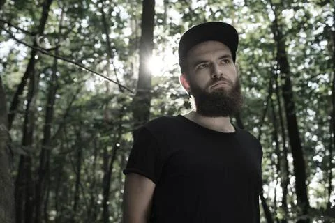 Funny man with a beard Stock Photos