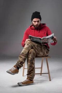 Funny man with a beard Stock Photos