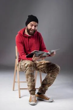 Funny man with a beard Foto stock