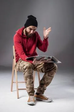 Funny man with a beard Foto stock