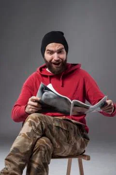 Funny man with a beard Foto stock