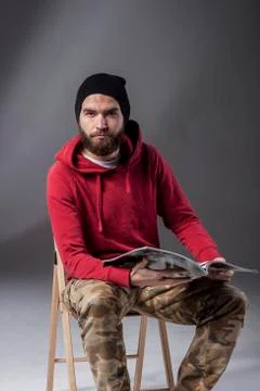 Funny man with a beard Foto stock