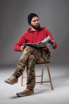 Funny man with a beard Stock Photos