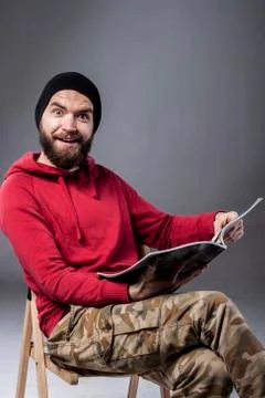 Funny man with a beard Foto stock