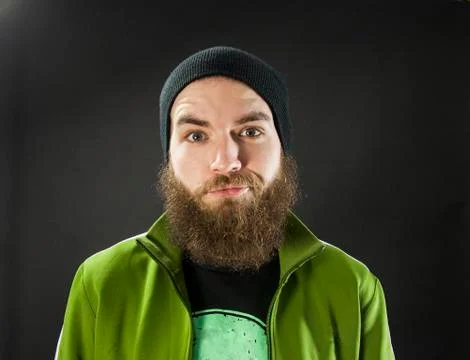 Funny man with a beard Stock Photos