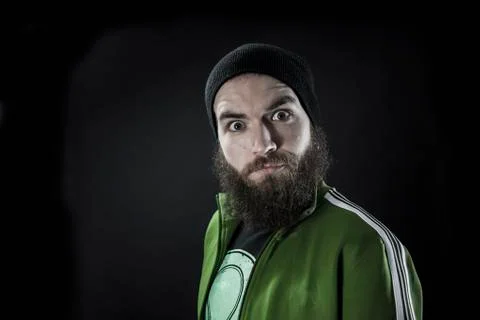Funny man with a beard Stock Photos