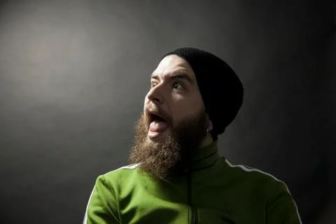 Funny man with a beard Stock Photos