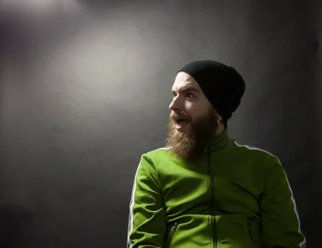 Funny man with a beard Stock Photos