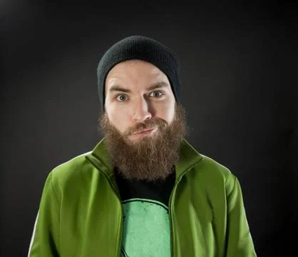 Funny man with a beard Stock Photos