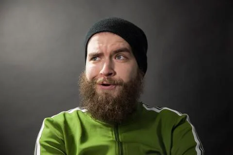 Funny man with a beard Stock Photos