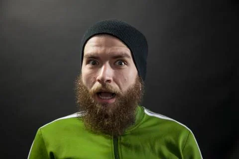 Funny man with a beard Stock Photos