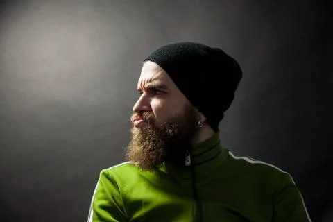Funny man with a beard Stock Photos