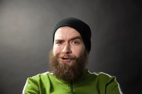 Funny man with a beard Stock Photos