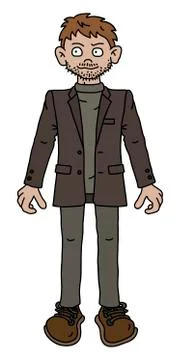 The funny man in a brown jacket Stock Illustration
