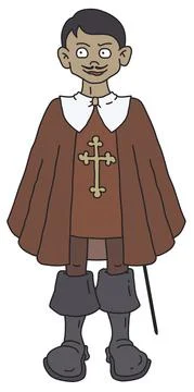 The funny man of the cardinal guard Stock Illustration