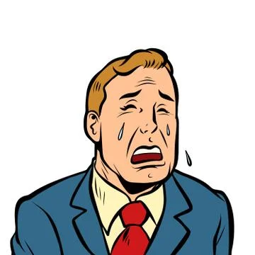 Funny man crying Stock Illustration