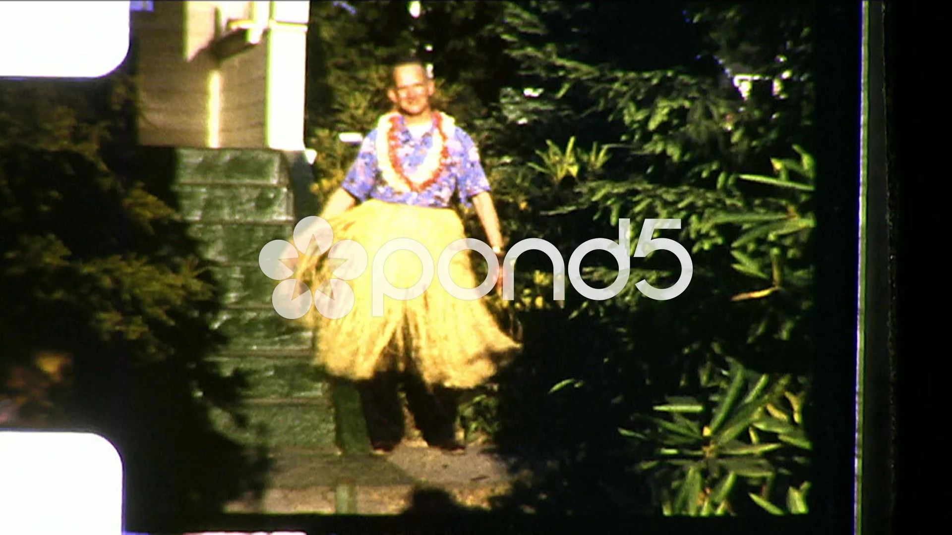 Funny Man Grass Skirt Dances Hula 1950s , Stock Video