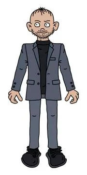 The funny man in a gray snit Stock Illustration