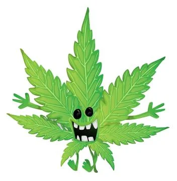 Funny marijuana leaf Stock Illustration