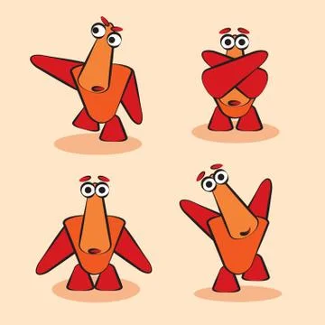 Funny mascot dancing Stock Illustration