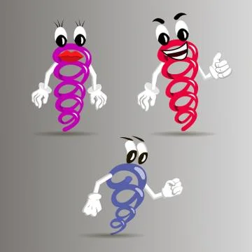 Funny metal spring characters Stock Illustration