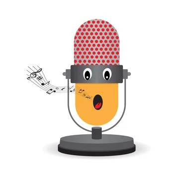Funny microphone Stock Illustration