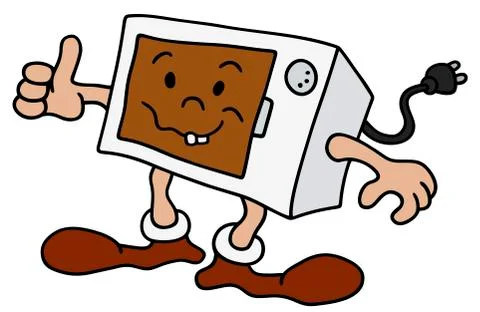 Funny microwave oven Stock Illustration