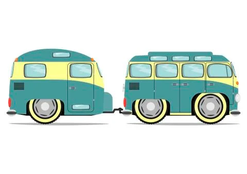 Funny minivan. Stock Illustration