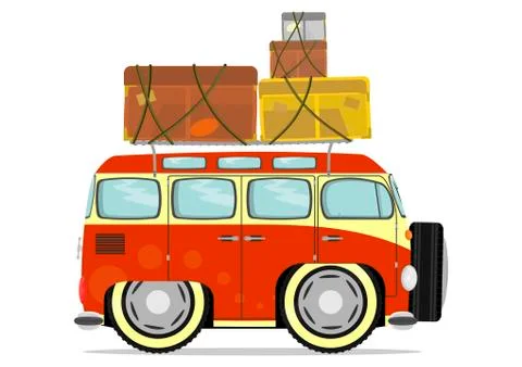 Funny minivan. Stock Illustration