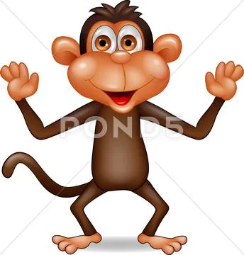 Funny monkey cartoon Stock Illustration