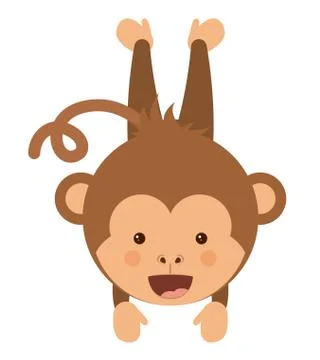 Funny monkey character isolated icon design Stock Illustration