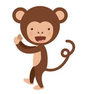 Funny monkey character isolated icon design Stock Illustration