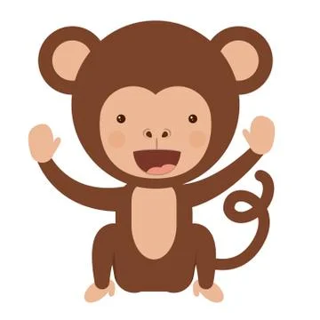 Funny monkey character isolated icon design Stock Illustration