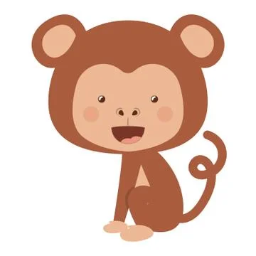 Funny monkey character isolated icon design Stock Illustration