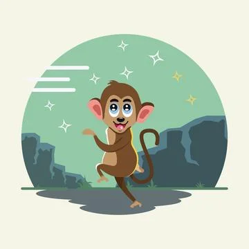 Funny monkey dance design vector illustration Stock Illustration