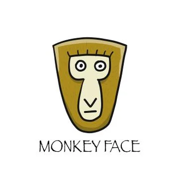 Funny monkey face. Sketch for your design. Childish style Stock Illustration