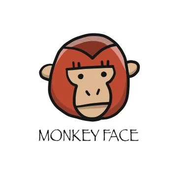 Funny monkey face. Sketch for your design. Childish style Stock Illustration