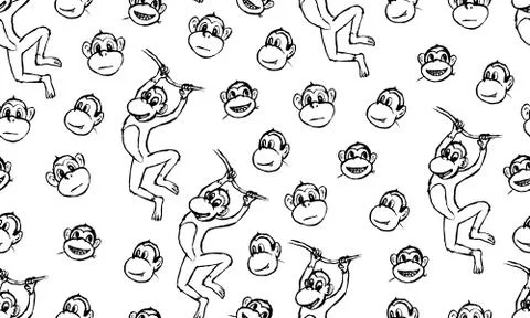 Funny monkey illustration Stock Illustration