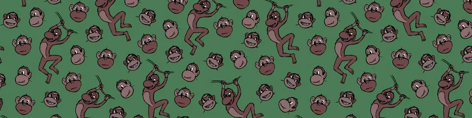 Funny monkey illustration 스톡 일러스트