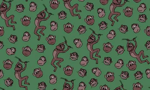 Funny monkey illustration Stock Illustration