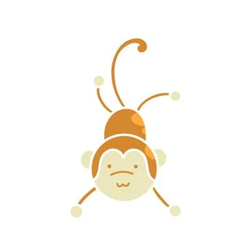 Funny monkey illustration Stock Illustration